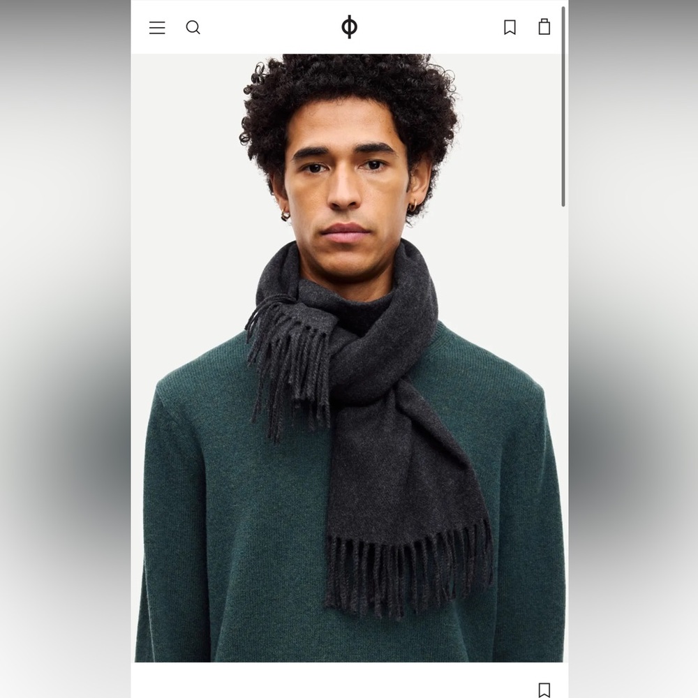 WOOL AND CASHMERE EFIN SCARF WITH FRINGES